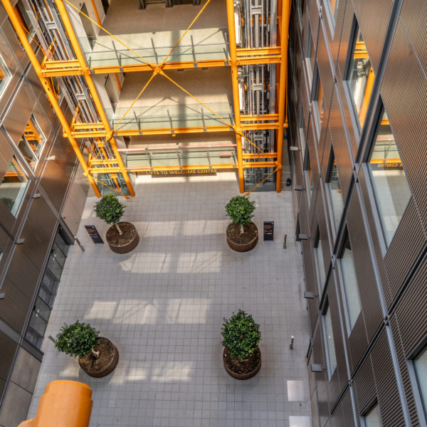 Low carbon concrete paving installed in commercial building UK by Oakdale Greenscaping